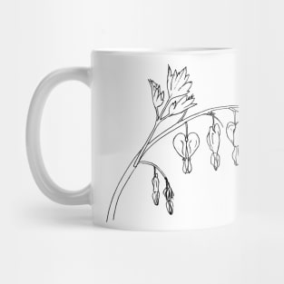 Bleeding Hearts Botanical Drawing Mug